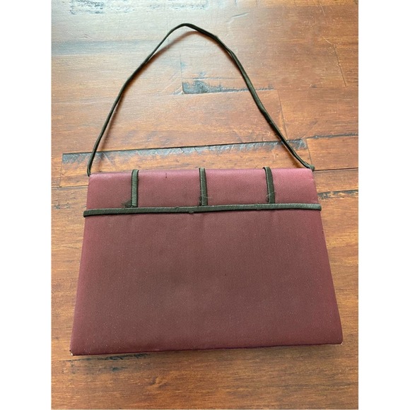 1960s Mid Century Silk Evening Bag France Retro Mod - Picture 7 of 9